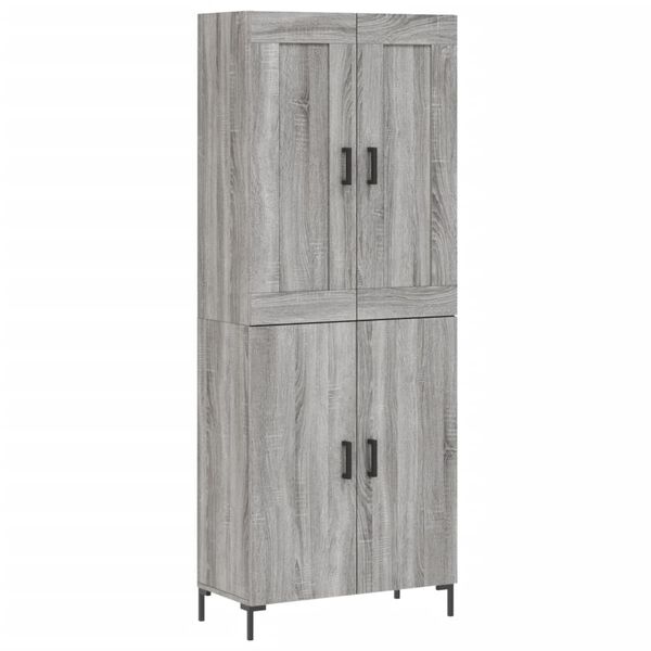 vidaXL Highboard gr&aring; sonoma 69,5x34x180 cm konstruert tre