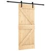 vidaXL Skyved&oslash;r Naturlig og svart 85 x 210 cm Massiv Furu Tre