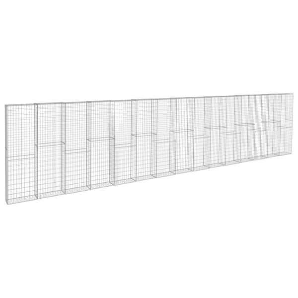 vidaXL Gabion med topp- og bunndekke galvanisert stål 900x50x200 cm