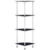 vidaXL Hylle 4 etasjer svart 30x30x100 cm herdet glass