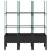 vidaXL Plantekasse med espalier svart 120x40x142,5 cm PP