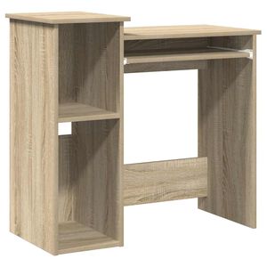 vidaXL Skrivebord med hyller sonoma eik 84x40x78 cm konstruert tre