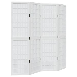 vidaXL Romdeler 4 paneler hvit heltre keisertre