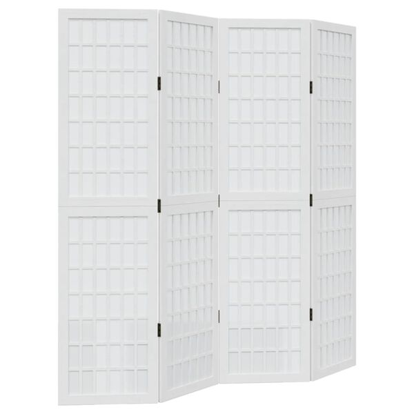 vidaXL Romdeler 4 paneler hvit heltre keisertre