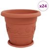 vidaXL Plantepotter 24 stk. Klinker R&oslash;d &Oslash; 39 x 32 cm Plast