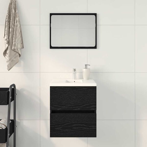 vidaXL Badeservantskap svart eik 41x38,5x45 cm konstruert tre