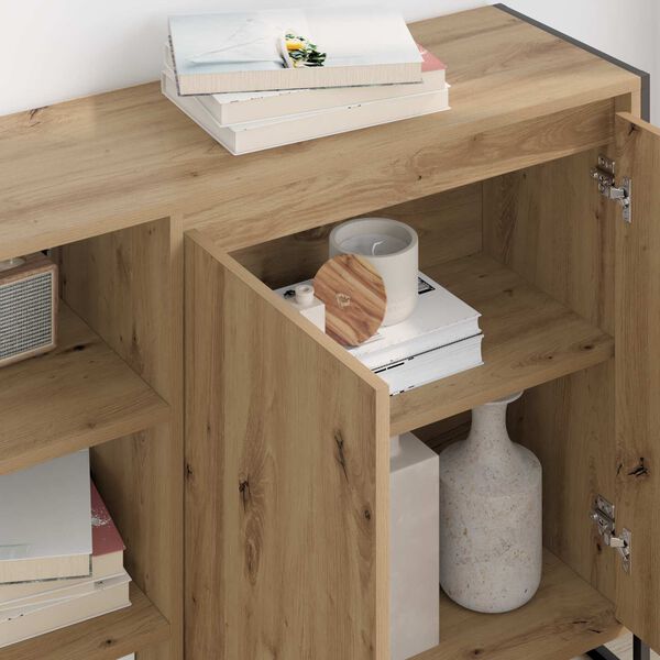 vidaXL Sideskap Kunstnerisk Eik 96.5 x 30 x 75 cm Konstruert tre