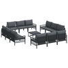vidaXL Hagesofa Set 13 stk. Svart St&aring;l
