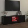 vidaXL TV-benk med LED-lys svart 120x30x36 cm