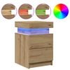 vidaXL Nattbord 2 stk med LED artisan eik 35x39x55 cm konstruert tre