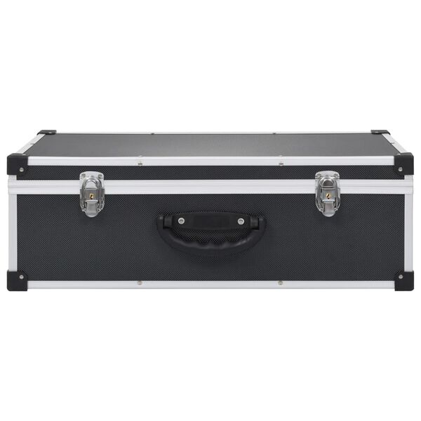 vidaXL CD-koffert for 80 CD-er aluminium ABS svart