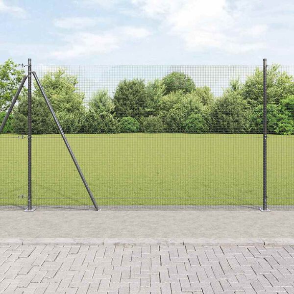 vidaXL Gjerdep&aring;le Gr&aring; 10 x 1,6 m (16 x 16 mm netting) St&aring;l og PVC