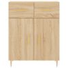 vidaXL Highboard sonoma eik 69,5x34x180 cm konstruert tre