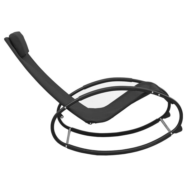 vidaXL Solseng med pute stål og textilene svart