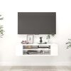 vidaXL Hengende TV-benk hvit 100x30x26,5 cm konstruert tre