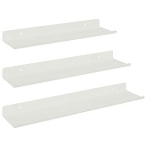vidaXL Flytende hylle Veggmontert 3 pcs Hvit 40 x 9 x 2,5 cm St&aring;l