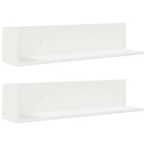 vidaXL Vegghyller 2 stk hvit 75x16,5x16,5 cm konstruert tre