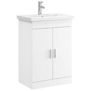 vidaXL Baderomsinnredningssett Hvit 61 x 40 x 84,5 cm Konstruert tre