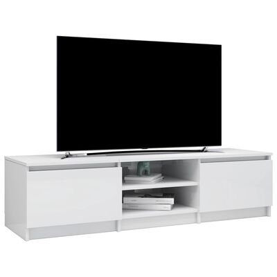 vidaXL TV-benk høyglans hvit 140x40x35,5 cm sponplate
