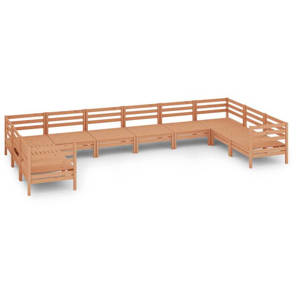 vidaXL Hagesofagruppe 10 deler honningbrun heltre furu