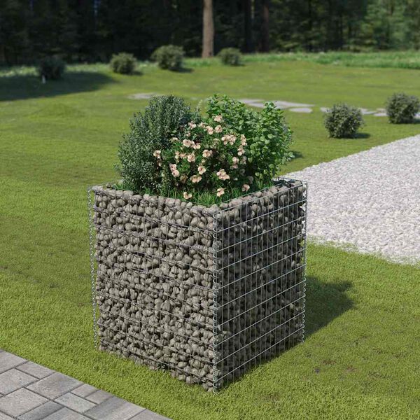 vidaXL Gabion høybed galvanisert stål 90x90x100 cm