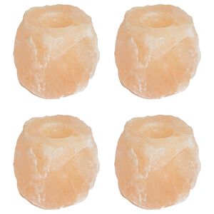 vidaXL Saltstein Telysholdere 4 stk. Rosa Himalayasalt