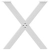 vidaXL Spisebordben X-formet 2 stk hvit 70 x (72-73) cm st&aring;l