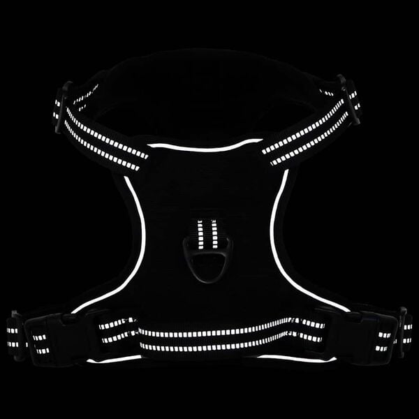 vidaXL Hundesele med reflekterende striper justerbar svart S