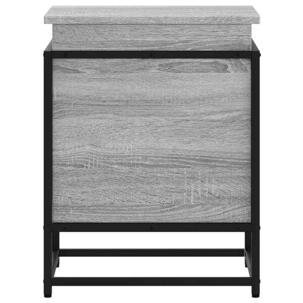 vidaXL Oppbevaringsboks lokk gr&aring; sonoma 40x40x51,5 cm konstruert tre