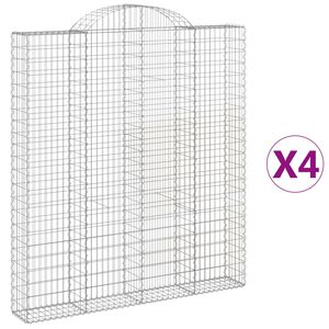 vidaXL Gabionkurver buede 4 stk 200x30x220/240 cm galvanisert jern
