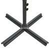 vidaXL Dobbel parasoll med st&aring;lstang 250x250 cm svart