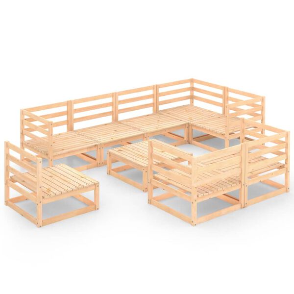 vidaXL Hagesofagruppe 9 deler heltre furu