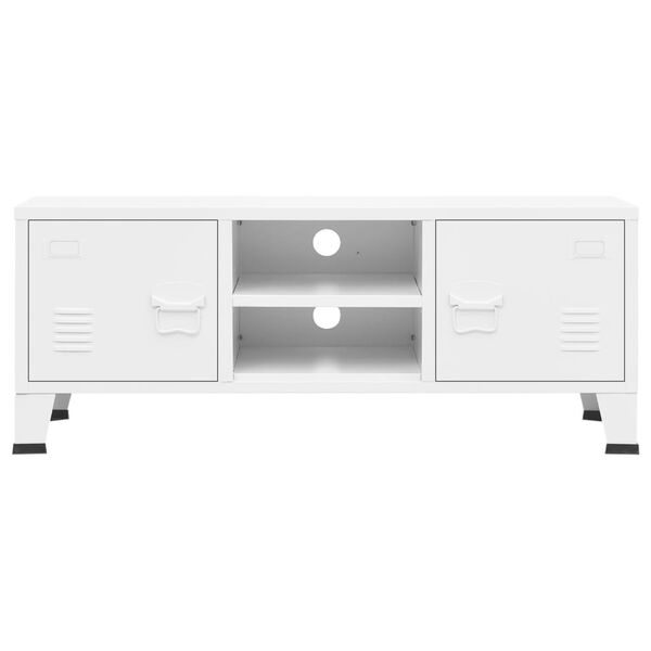 vidaXL Industriell TV-benk 105x35x42 cm metall hvit
