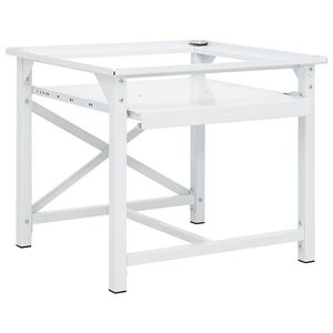 vidaXL Vaskemaskinstativ med uttrekkbar hylle hvit