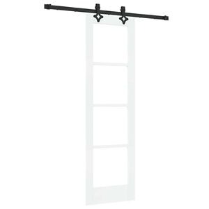 vidaXL Skyved&oslash;r Hvit 61 x 198,5 cm Massivt furutre og glass