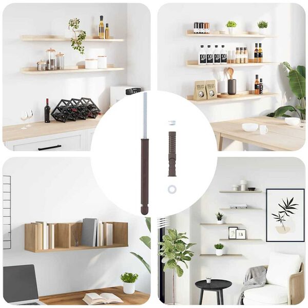 vidaXL Flytende hyllebraketter 12 pcs Beige &Oslash;10 x 170 mm St&aring;l