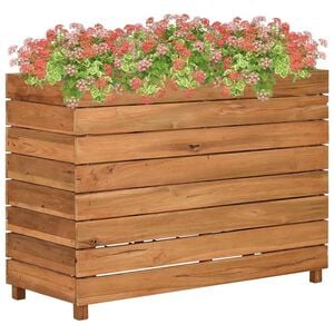 vidaXL H&oslash;ybed 100x40x72 cm resirkulert teak og st&aring;l