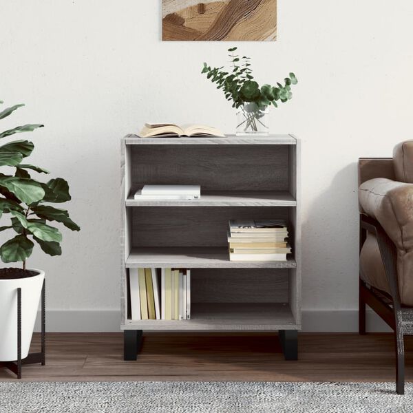 vidaXL Skjenk gr&aring; sonoma 57x35x70 cm konstruert tre