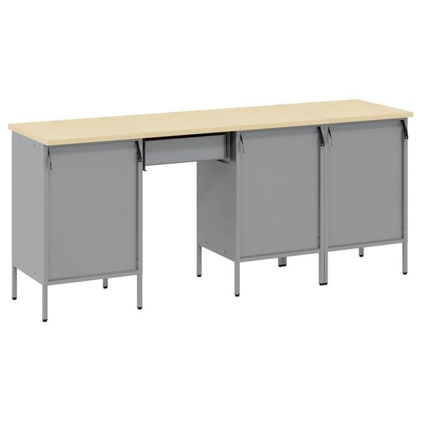 vidaXL Arbeidsskap 4 pcs R&oslash;d 200 x 55 x 85 cm Ingeni&oslash;rtre og st&aring;l