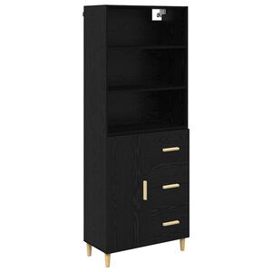 vidaXL H&oslash;yskap Svart Eik 69,5 x 32,5 x 180 cm Konstruert tre
