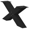 vidaXL Salongbordben X-formet 2 stk svart 70 x (30-31) cm st&aring;l