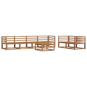 vidaXL Utend&oslash;rs sofa-sett 7 pcs Naturlig Solid akasietre