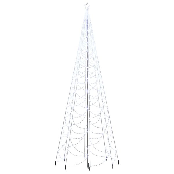 vidaXL Juletre med metallstolpe 1400 lysdioder kaldhvit 5 m