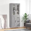 vidaXL Highboard gr&aring; sonoma 69,5x34x180 cm konstruert tre