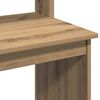 vidaXL Skrivebord med hyller artisan eik 102x45x148 cm konstruert tre