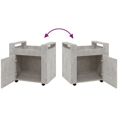 vidaXL Tralle til skrivebord betonggrå 60x45x60 cm konstruert tre