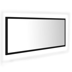 vidaXL LED-badespeil svart 100x8,5x37 cm akryl
