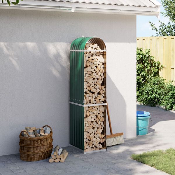 vidaXL Vedholder gr&oslash;nn 40x45x170 cm galvanisert st&aring;l