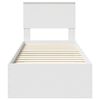 vidaXL Sengestamme med skuff Hvit og S&oslash;lv 75 x 190 cm Konstruert tre