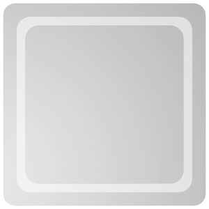 vidaXL LED Badevindu med speil Gjennomsiktig 60 x 60 cm herdet glass